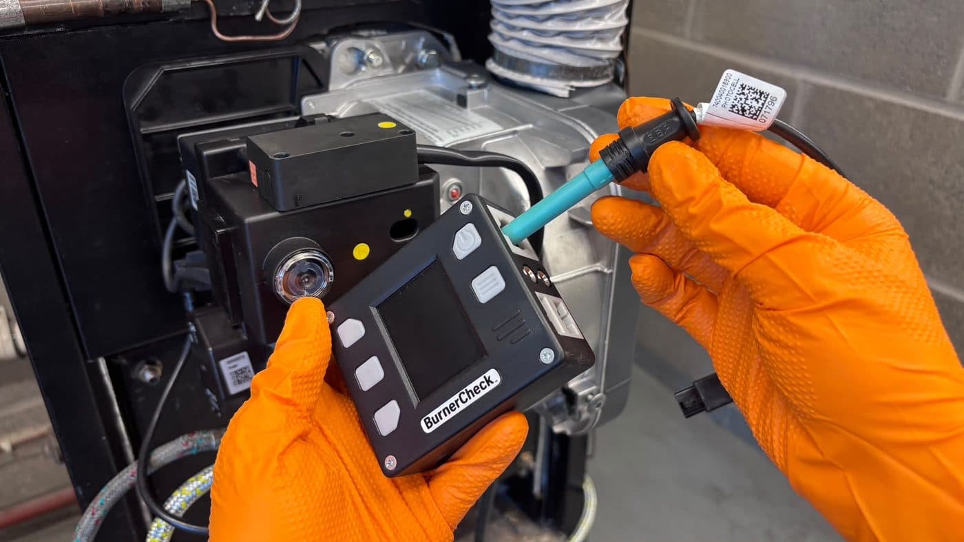 Step 4: Plug the photocell probe into the Photocell test port on the BurnerCheck.